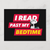 Snoopy "I Read Past My Bedtime" Postkarte (Vorderseite)