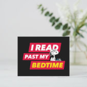 Snoopy "I Read Past My Bedtime" Postkarte (Stehend Vorderseite)