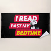 Snoopy "I Read Past My Bedtime" Strandtuch (Vorderseite)
