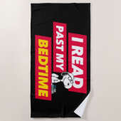 Snoopy "I Read Past My Bedtime" Strandtuch (Vorderseite)