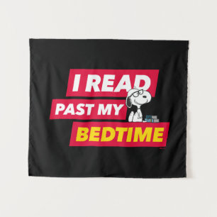 Snoopy "I Read Past My Bedtime" Wandteppich
