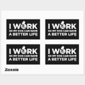 Snoopy - Ich arbeite, damit mein Hund ein besseres Rechteckiger Aufkleber (Blatt)