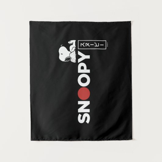 Snoopy Japanisch Typografie Grafik 2 Wandteppich (Vorderseite)