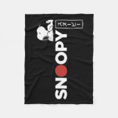 Snoopy Japanisch Typografie Grafik Fleecedecke (Vorderseite)