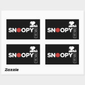Snoopy Japanisch Typografie Grafik Rechteckiger Aufkleber (Blatt)
