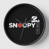 Snoopy Japanisch Typografie Grafik Uhr (Vorderseite)