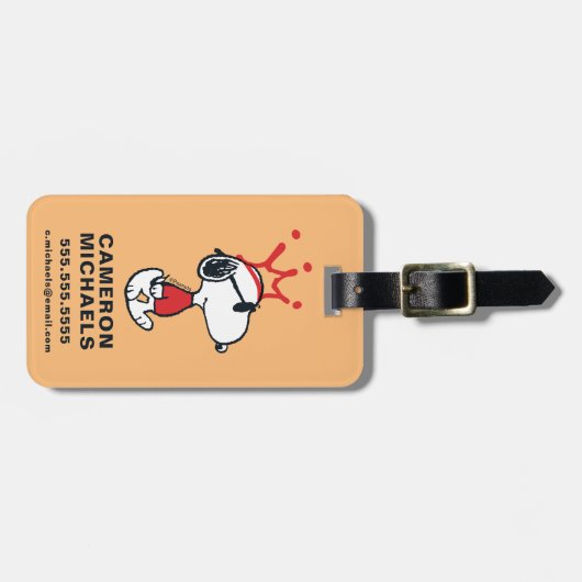 Snoopy - Joe Cool Crown Gepäckanhänger (Vorderseite horizontal)