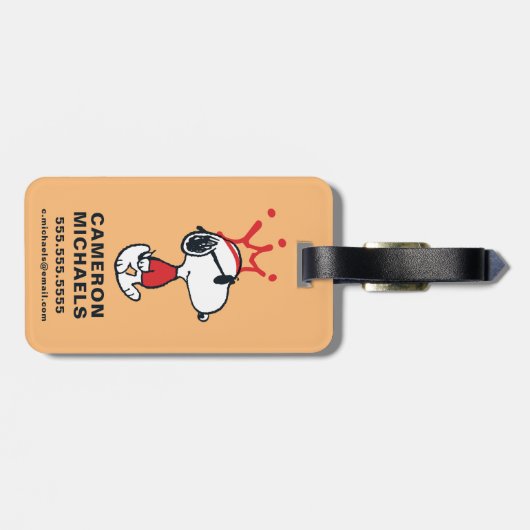 Snoopy - Joe Cool Crown Gepäckanhänger (Rückseite horizontal)