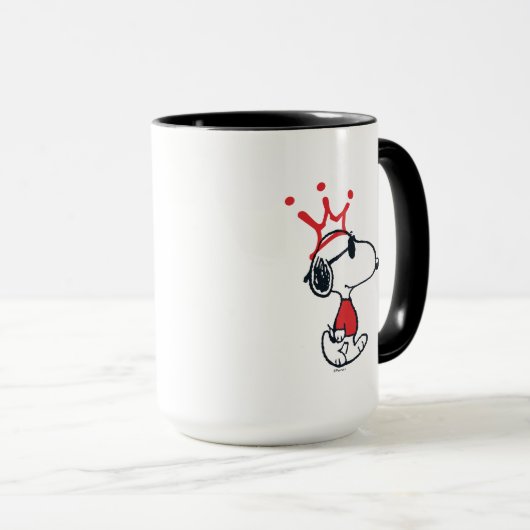 Snoopy - Joe Cool Crown | Name hinzufügen Tasse (VorderseiteRechts)