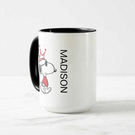 Snoopy - Joe Cool Crown | Name hinzufügen Tasse (Vorderseite Links)