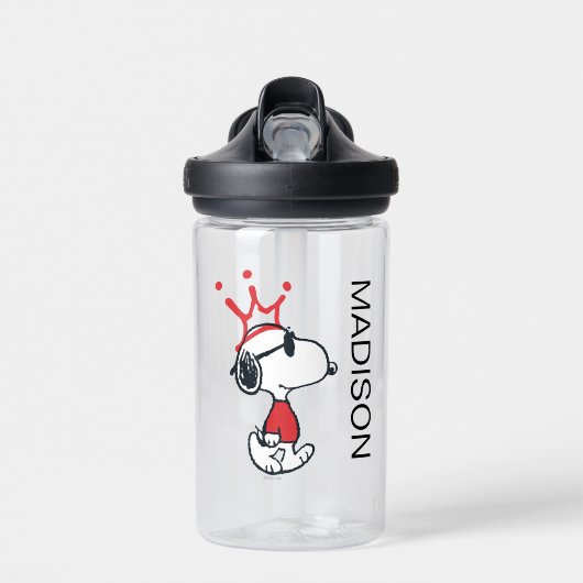 Snoopy - Joe Cool Crown | Name hinzufügen Trinkflasche (Vorne)