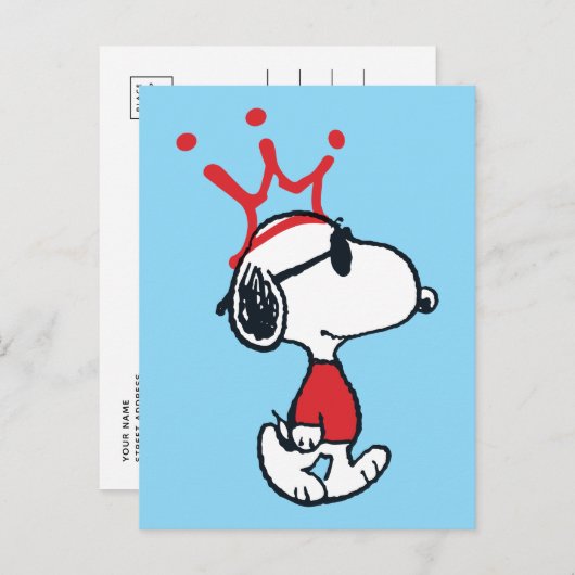 Snoopy - Joe Cool Crown Postkarte (Vorne/Hinten)