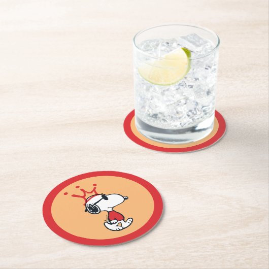 Snoopy - Joe Cool Crown Runder Pappuntersetzer (Vor Ort)