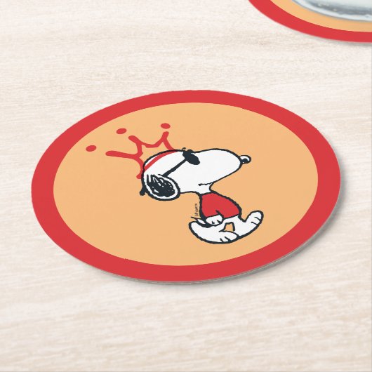 Snoopy - Joe Cool Crown Runder Pappuntersetzer (Angewinkelt)
