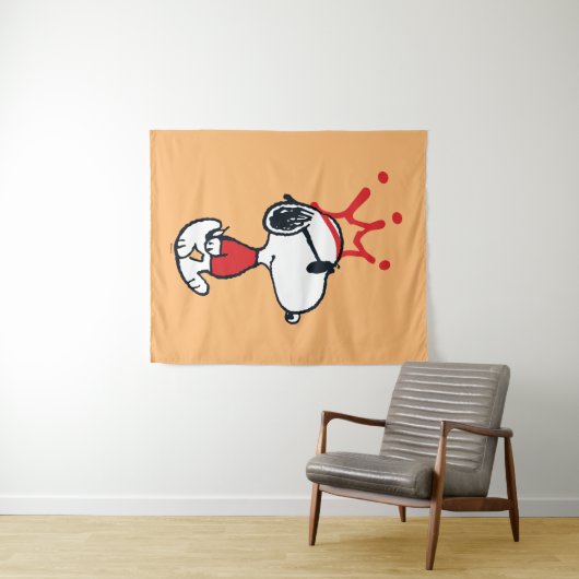 Snoopy - Joe Cool Crown Wandteppich (Beispiel (Horizontal))