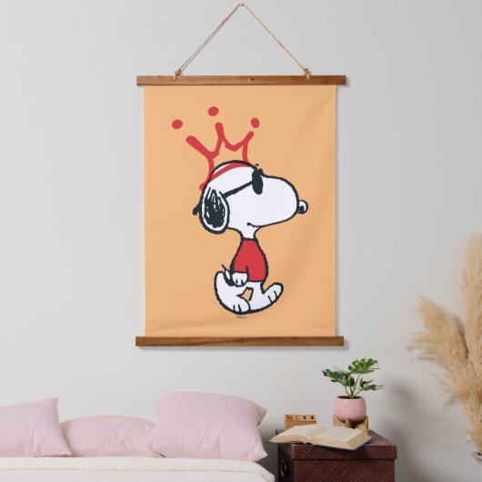 Snoopy - Joe Cool Crown Wandteppich Mit Holzrahmen (Schlafzimmer)