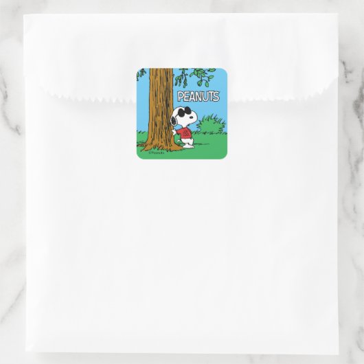Snoopy "Joe Cool" Standing Quadratischer Aufkleber (Tasche)