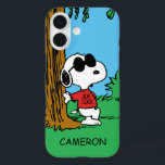 Snoopy "Joe Cool" Stehend iPhone 16 Hülle<br><div class="desc">Karo aus Snoopys Alter-Ego Joe Cool stehend und schwingend.</div>