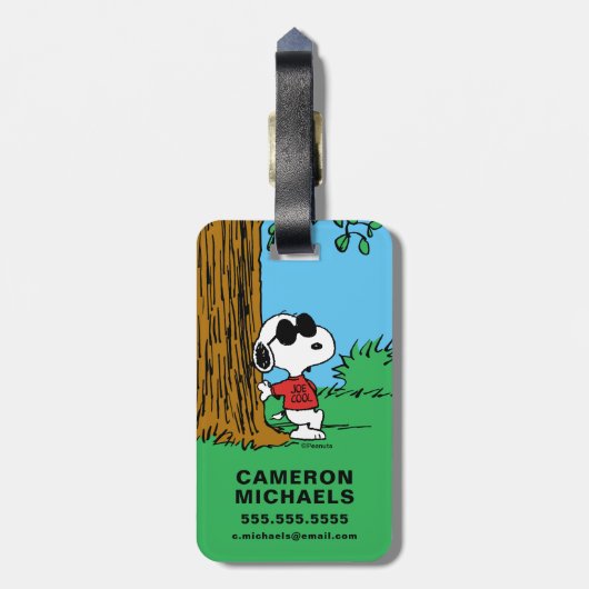 Snoopy "Joe Cool" Stehend Gepäckanhänger (Rückseite vertikal)