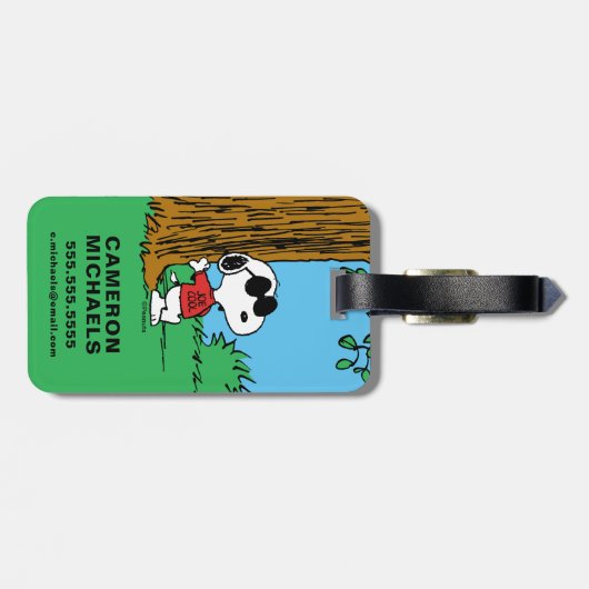 Snoopy "Joe Cool" Stehend Gepäckanhänger (Rückseite horizontal)