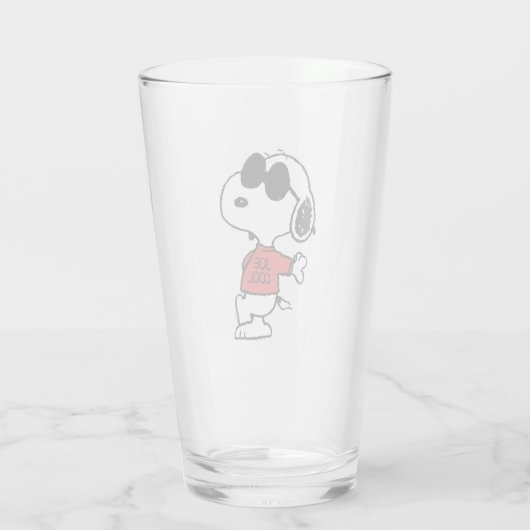 Snoopy "Joe Cool" Stehend Glas (Rückseite)