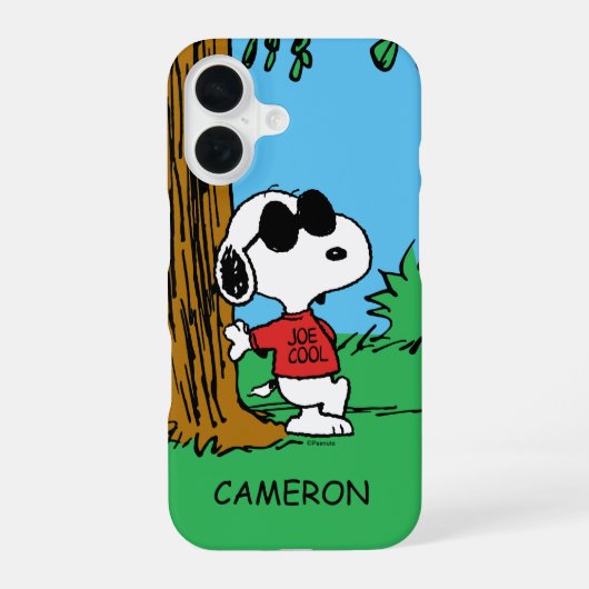 Snoopy "Joe Cool" Stehend iPhone 16 Hülle (Rückseite)
