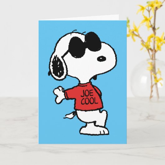 Snoopy "Joe Cool" Stehend Karte (Gelbe Blume)