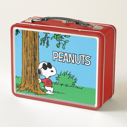 Snoopy "Joe Cool" Stehend Metall Brotdose (Rückseite)