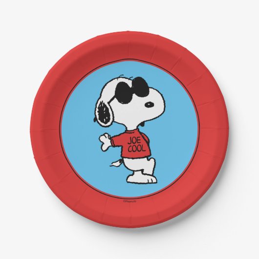 Snoopy "Joe Cool" stehend Pappteller (Vorderseite)