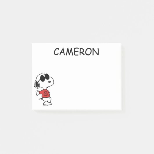 Snoopy "Joe Cool" Stehend Post-it Klebezettel (Vorderseite)