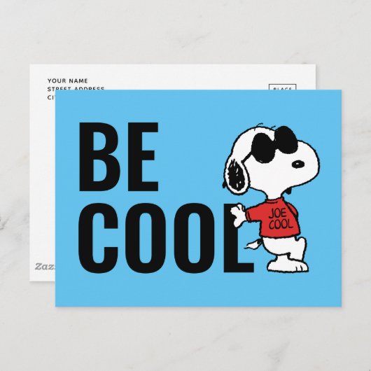 Snoopy "Joe Cool" Stehend Postkarte (Vorne/Hinten)