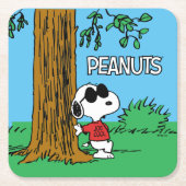 Snoopy "Joe Cool" Stehend Rechteckiger Pappuntersetzer (Vorderseite)