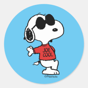 Snoopy "Joe Cool" stehend Runder Aufkleber
