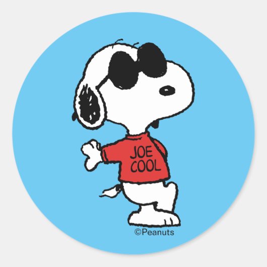 Snoopy "Joe Cool" stehend Runder Aufkleber (Vorderseite)