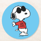 Snoopy "Joe Cool" Stehend Runder Pappuntersetzer (Vorderseite)