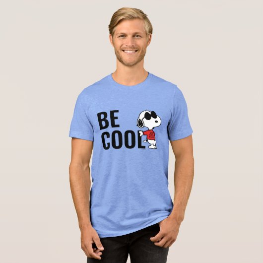 Snoopy "Joe Cool" Stehend Tri-Blend Shirt (Vorderseite voll)