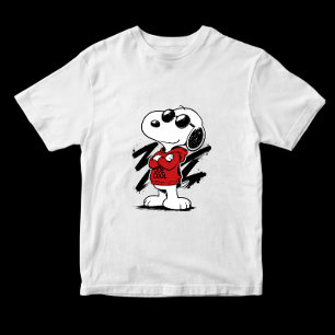 Snoopy Joe Cool Stylischer Handgezeichneter Cartoo T-Shirt