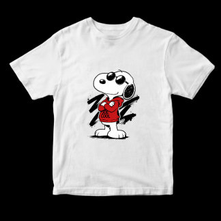 Snoopy Joe Cool Stylischer Handgezeichneter Cartoo T-Shirt