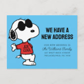 Snoopy "Joe Cool" | Wir haben eine neue Adresse Postkarte (Vorderseite)