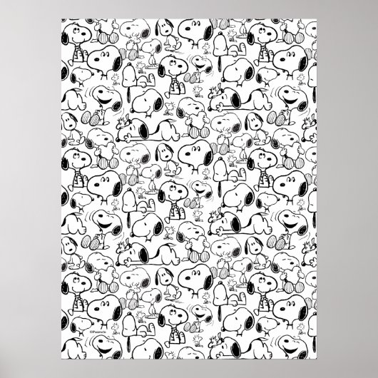 Snoopy Lächeln Kichern Lachen Muster Poster (Vorne)