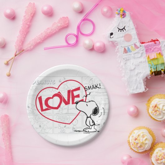 Snoopy "Liebe" Comic Strip Graphic Pappteller (Party)