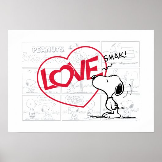 Snoopy "Liebe" Comic Strip Graphic Poster (Vorne)