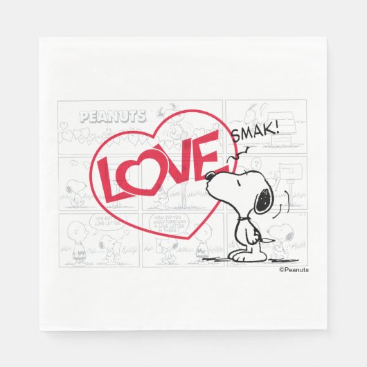 Snoopy "Liebe" Comic Strip Graphic Serviette (Vorderseite)