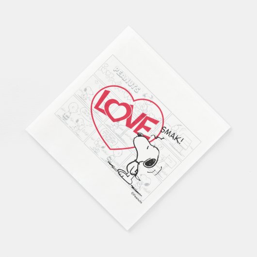 Snoopy "Liebe" Comic Strip Graphic Serviette (Ecke)