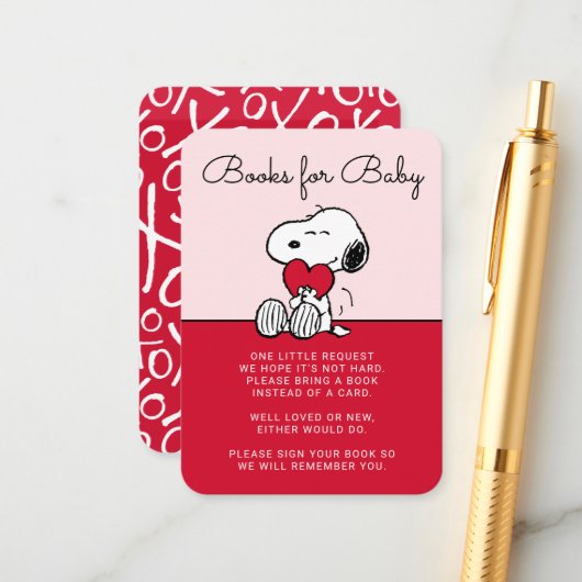 Snoopy | Little Sweetheart Baby Shower Enclosure C Begleitkarte (Vorderseite/Rückseite Beispiel)