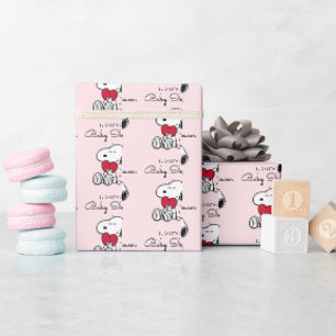 Snoopy   Little Sweetheart Baby Shower Geschenkpap Geschenkpapier