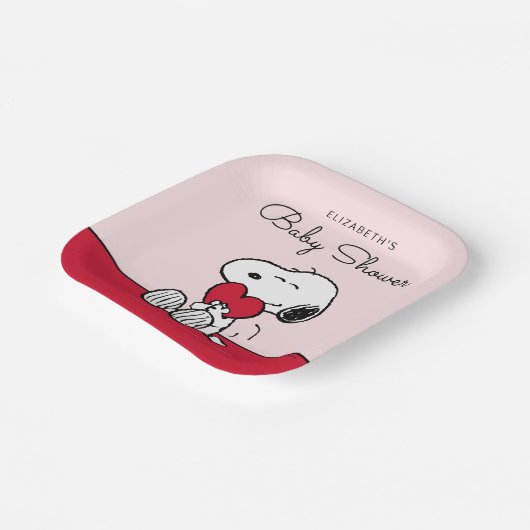 Snoopy | Little Sweetheart Baby Shower Paper Plate Pappteller (Gewinkelt)