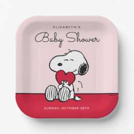 Snoopy | Little Sweetheart Baby Shower Paper Plate Pappteller