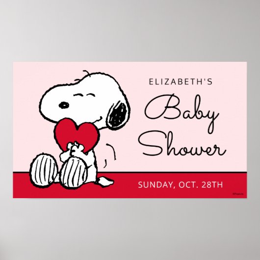 Snoopy | Little Sweetheart Baby Shower Poster (Vorne)