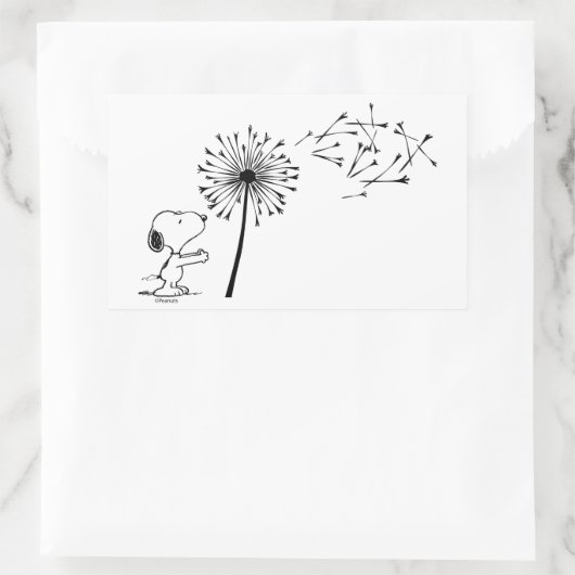 Snoopy mit Kronleuchter Rechteckiger Aufkleber (Tasche)